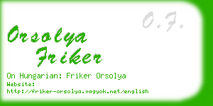 orsolya friker business card